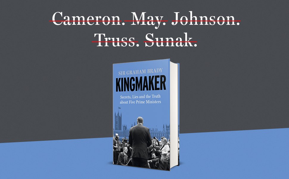 Delighted that Sir Graham Brady’s KINGMAKER publishes today! It is, as The Telegraph rightly says, truly “explosive.” Whether you agree with his politics or not, no-one has had a more up-close-and-personal view of our recent politics than Graham. It’s a must read