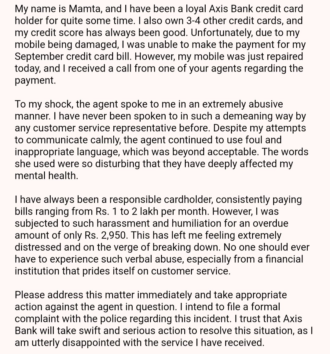 Mamta970295's tweet photo. @AxisBank @AxisBankSupport https://t.co/9qLGIhkxDg
