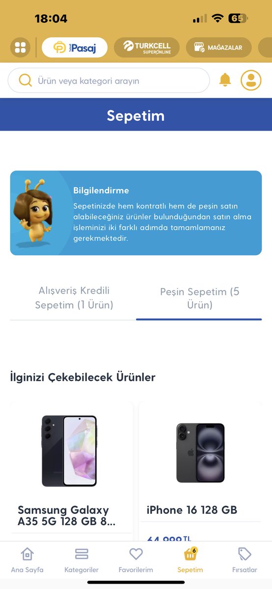 cinartugceee's tweet photo. @Turkcell  @TurkcellHizmet  Sepetime pasajdan peşin veya kontratlı ürün ekliyorum ve ön siparişli bir ürün sepetimde ürün görünüyor ama rakam olarak görsel yok ürünün stoğu geldiği an bittiğinde beni mağduretmişolacaksınızalmaaşamasına ilerleyemiyorum biran önce çözülürsevinirim https://t.co/VkvFz7RhyH