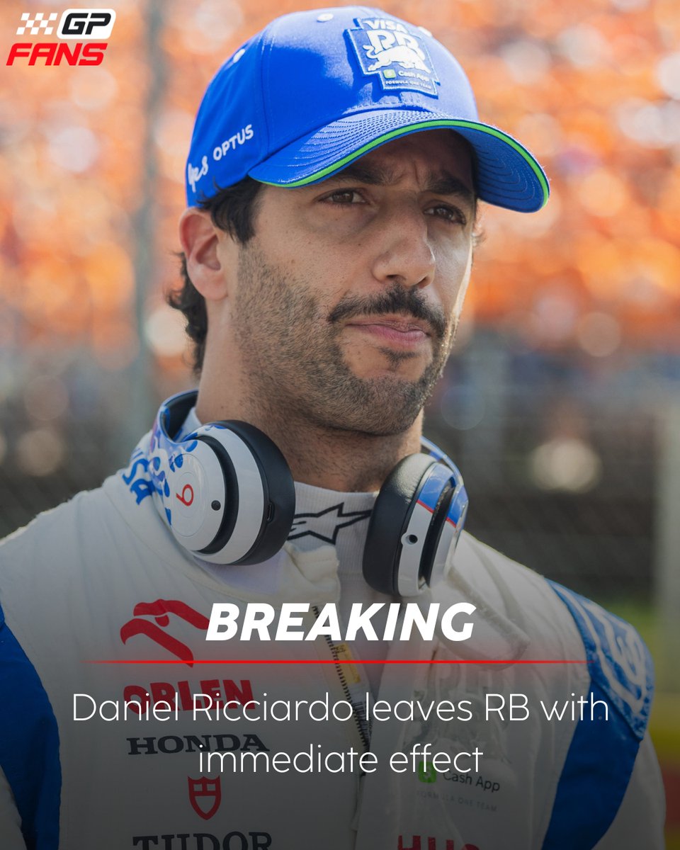 GPFansGlobal's tweet photo. ❗BREAKING❗

Daniel Ricciardo is officially OUT of #F1 🚨 https://t.co/ZWb0DNSJPt