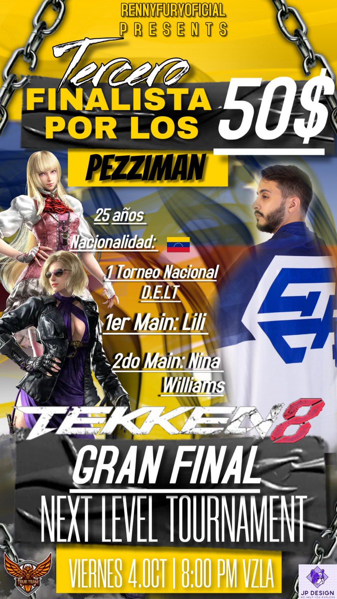 Gabriel Pezzi de Venezuela también dijo presente en el torneo más fuerte online de latan next level tournament , podrá Pezzi y su juego limpio y perfecto demostrar de lo que están echos y quedarse con el título 🔥🔥🔥🔥<a href="/PezzimanFGC/">FS | Pezziman</a> <a href="/Harada_TEKKEN/">Katsuhiro Harada</a> <a href="/BandaiNamcoUS/">Bandai Namco US</a>