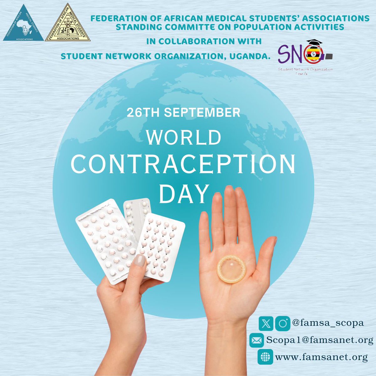 It's finally here! 
This year we celebrate World Contraception Day under the theme "A choice for all. Freedom to plan, power to choose." 

As Afromedics who are generally more knowledgeable about safe and correct Contraception use, we have a duty to teach our peers.
#WCD2024
