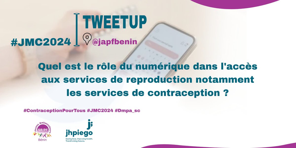 #JMC

Quel est le rôle du numérique dans l'accès aux services de reproduction notamment les services de contraception ?

#Dmpa_sc #ContraceptionPourTous