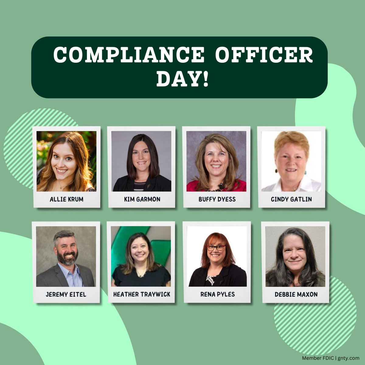 gntybank's tweet photo. Happy National Compliance Officer Day! Today, we want to give a huge shoutout to our incredible compliance officers who work tirelessly behind the scenes to ensure we stay on the right track. Thank you for all y'all do! #NationalComplianceOfficerDay #ThankYou #GNTY https://t.co/PTXsOgG5x9