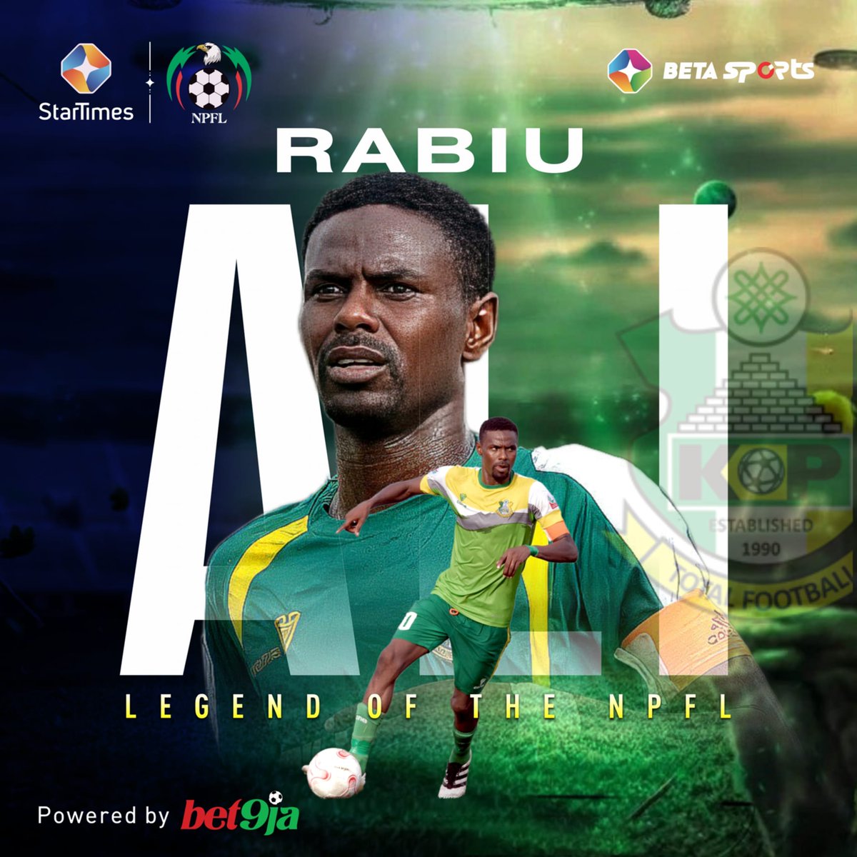 AJSilverCFC's tweet image. Tomorrow is Nigerian Premier Football League Legend and Kano Pillars icon Rabiu Ali's 44th birthday!
The plan for tomorrow is to make his name trend and celebrate him while he is alive - Please spread the word and let's ensure that Nigerians turn up online for him 🟨🟩