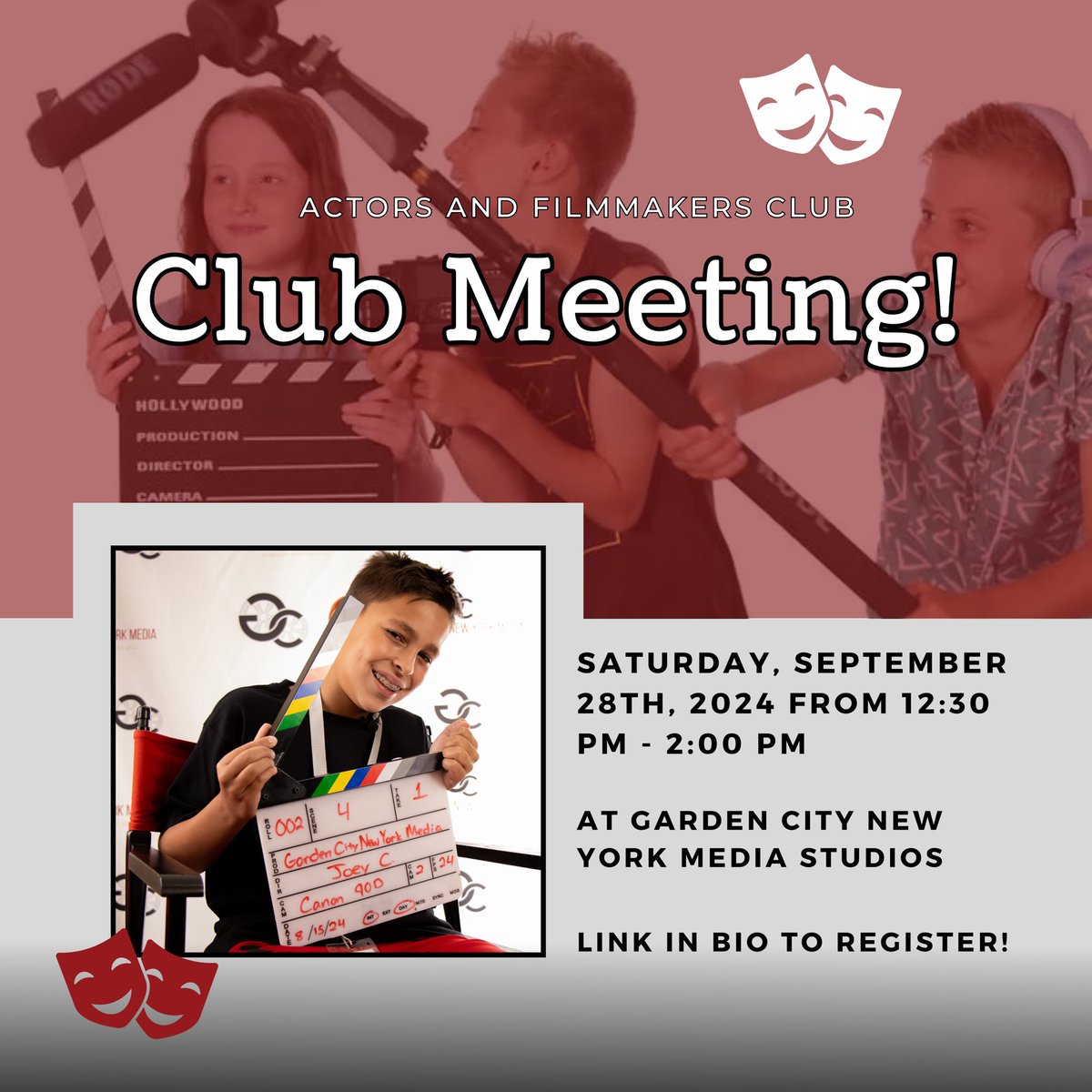 LongIslandAct's tweet photo. Join us THIS WEEKEND for our first Actors and Filmmakers Club Meeting of the school year!🎉 Link in bio to register!🎭🎥 

#school #actor #film #fyp #momlife https://t.co/PZ8CKbgF9W