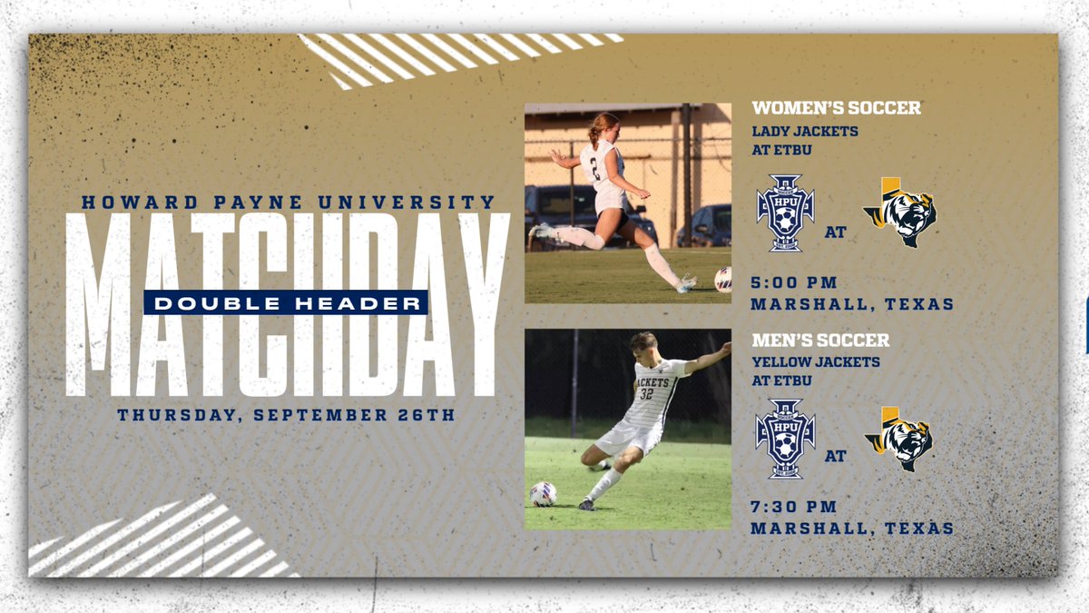 HPU Women's and Men's Soccer at East Texas Baptist today in Marshall, Texas at 5 pm and 7:30 pm. Get live links at HPUsports.com #stingem