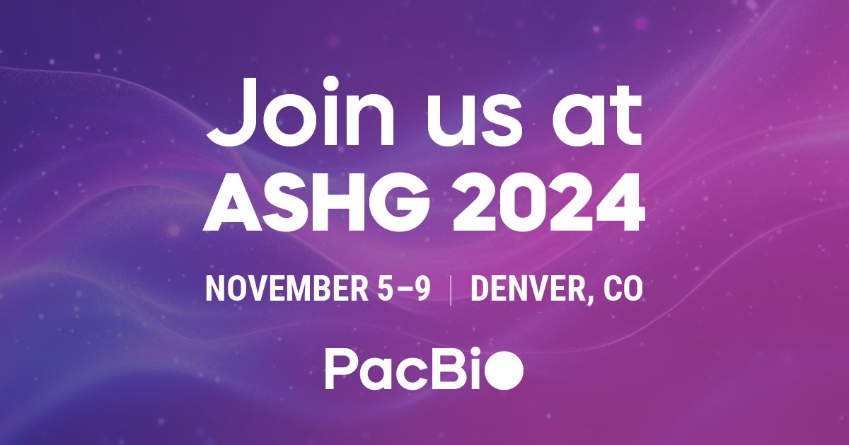 PacBio's tweet photo. Who’s excited for #ASHG24? Join us to learn how #HiFisequencing is revolutionizing #HumanGenomics and shaping the future of research!
Check out this year’s exciting event lineup: https://t.co/LgWP1b0So2
#PacBio #WelcomeToTomorrow https://t.co/K2otytn0QZ