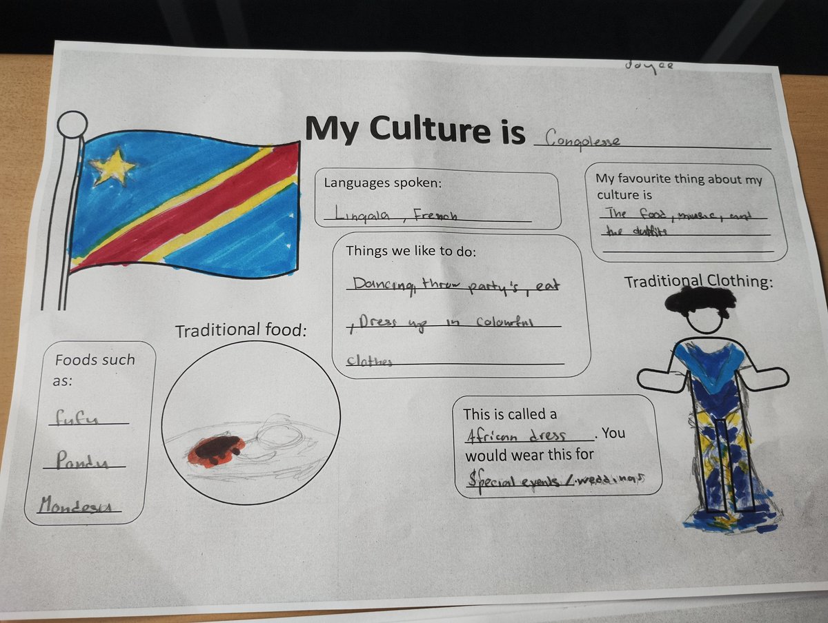 MissKelly_Eng_'s tweet photo. So lovely to celebrate Culture Day today! As well as showing off some amazing outfits, my S1 class made posters about their cultures 🤩🎉 @allsaintsrcsec @AllSaintsSecENG https://t.co/qOjfuq4a4E