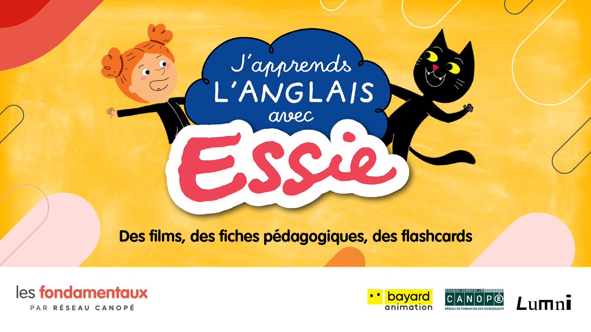 Pour la #JourneeEuropenneDesLangues, <a href="/reseau_canope/">Réseau Canopé</a> avec @bayard_jeunesse et Lumni vous proposent de découvrir la nouvelle série "J’apprends l’anglais avec Essie" : des films d’animation et leurs séquences pédagogiques pour les utiliser en classe.
Ici 👉 swll.to/essie
