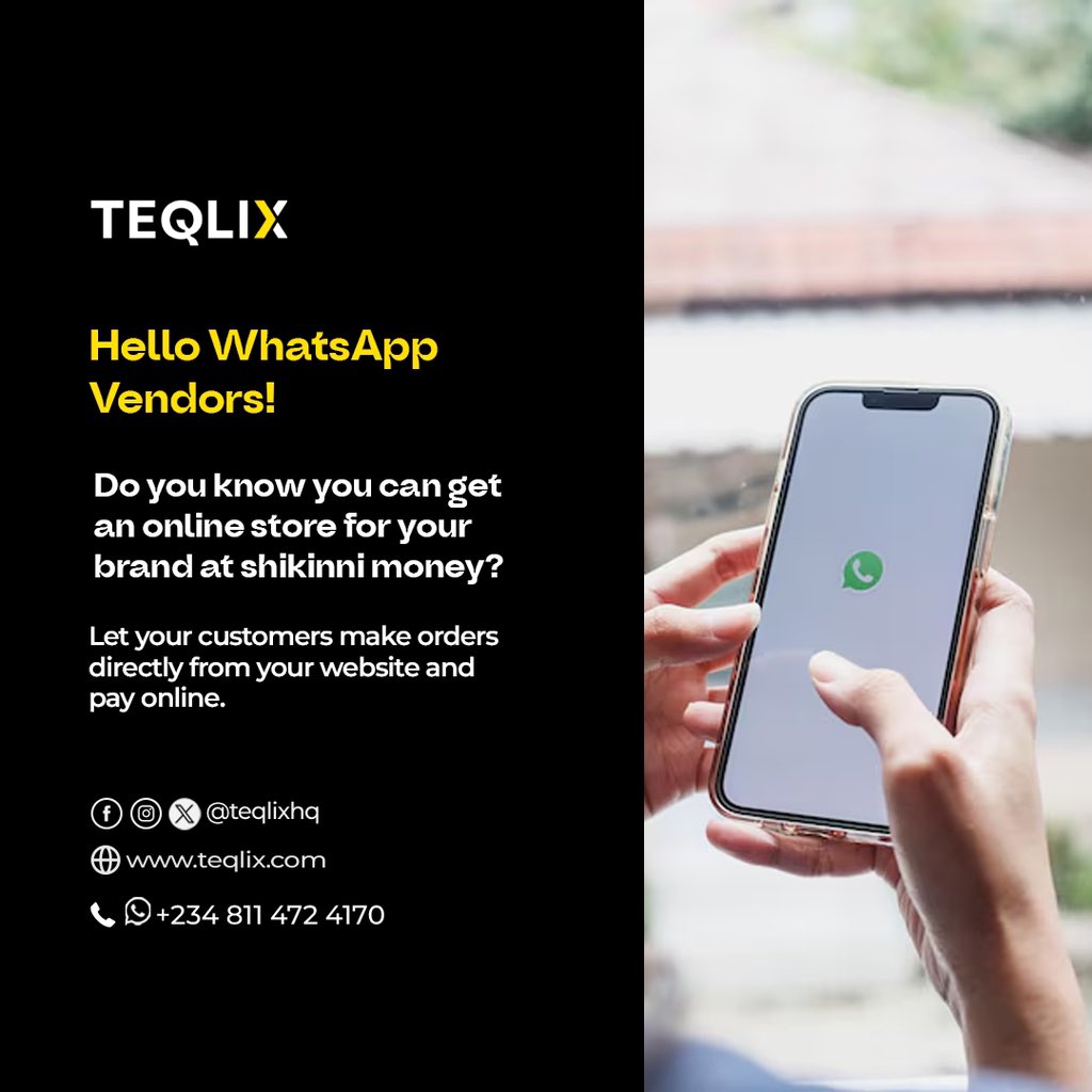 teqlixhq's tweet photo. Having a custom website in your brand name serves as a catalog and makes it easier for your clients to make &amp; pay for orders even when you are offline. 

DM to get started or visit our website: https://t.co/jgbaq9WkVP https://t.co/xGQDUxJtPH