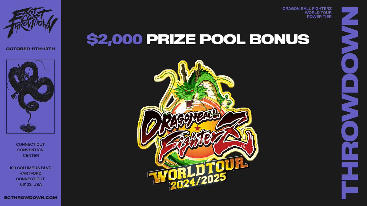 Fighterz, you have 4 days left to sign up for #DBFZ at #ECT24!

Reminder, besides the #DBFZWT Power Event points, there's an additional 2,000 reasons to register... 

start.gg/ect24