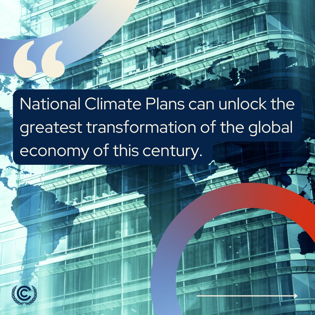 UNFCCC's tweet photo. Ambitious national climate plans have a massive potential to unlock economic growth, better health, more jobs and development.

Listen to UN Climate Change Executive Secretary @SimonStiell explain in the @OutrageOptimism podcast- starting minute 13:42

👂 https://t.co/IvuhIqvP6s https://t.co/m9YAiA7cEo