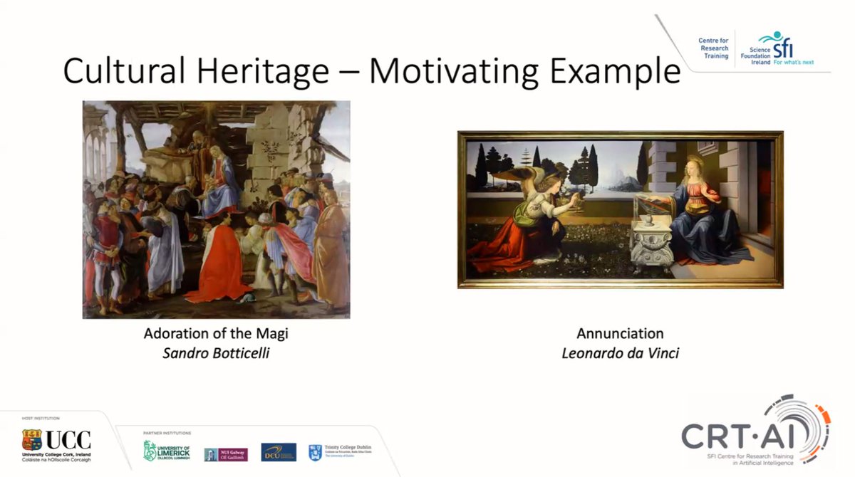 Research Ireland CRT in Artificial Intelligence (@crt_ai) on Twitter photo Fascinating talk on Cultural Heritage presented by 3rd Yr #CRTAI #PhD Researcher #liamdelacour @ our weekly seminar series. Liam's work is using knowledge graphs from open data sources to illustrate stories about #Cork linking text w/landmarks. <a href="/CrawfordArtGall/">Crawford Art Gallery</a> <a href="/CorkPMuseum/">Cork Public Museum</a> #AI Fascinating talk on Cultural Heritage presented by 3rd Yr #CRTAI #PhD Researcher #liamdelacour @ our weekly seminar series. Liam's work is using knowledge graphs from open data sources to illustrate stories about #Cork linking text w/landmarks. <a href="/CrawfordArtGall/">Crawford Art Gallery</a> <a href="/CorkPMuseum/">Cork Public Museum</a> #AI