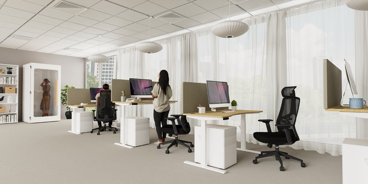 Hunt_Office's tweet photo. At HuntOffice, we’ve got a range of height-adjustable desks that blend comfort &amp; style. 

Perfect for any workspace! 🖥️

#OfficeDesign #OfficeFurniture #HuntOffice https://t.co/rcuFZz8fBq