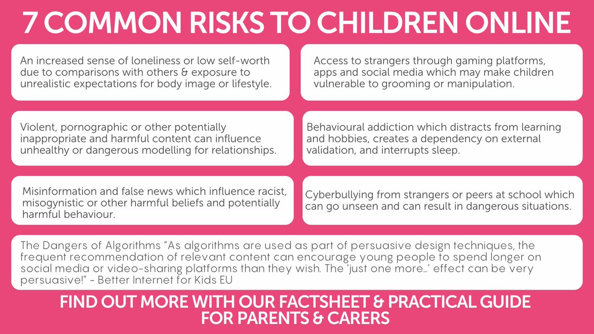 Get hold of the factsheet here: bit.ly/3MYWeEY
Share with parents, grandparents, carers and your communities to help raise #awareness of ways that you can keep your #kids #safe #online.
.
#childrensMentalHealth #smartphones
