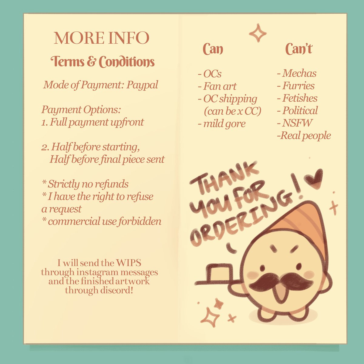 user_vanilla's tweet image. commissions are opening october 1st, message me on instagram if you are interested

4/5 slots open for bitesized
5/5 slots open for illustration 

#commissions #ArtCommission