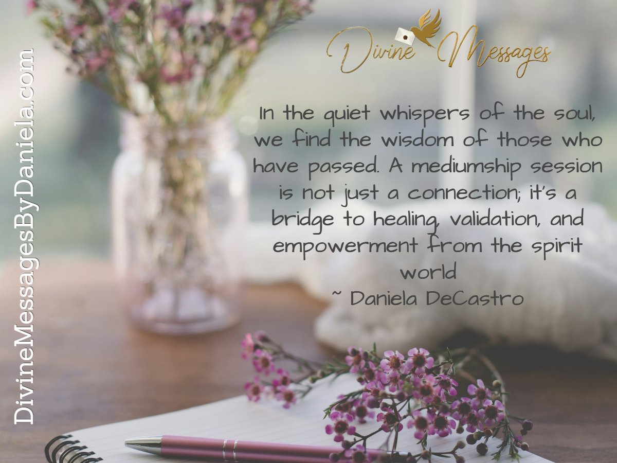 DanielaDecastr0's tweet photo. This is a deeply moving experience to help you heal, receive closure and to move forward in a healthy mindset.
https://t.co/Q3qYc1lzBe
#DivineMessages #SpiritualGuidance #MediumshipConnection #HealingWithSpirit #IntuitiveMessages #SpiritHealing #SoulGuidance #MediumshipJourney https://t.co/DgkmXZypVi