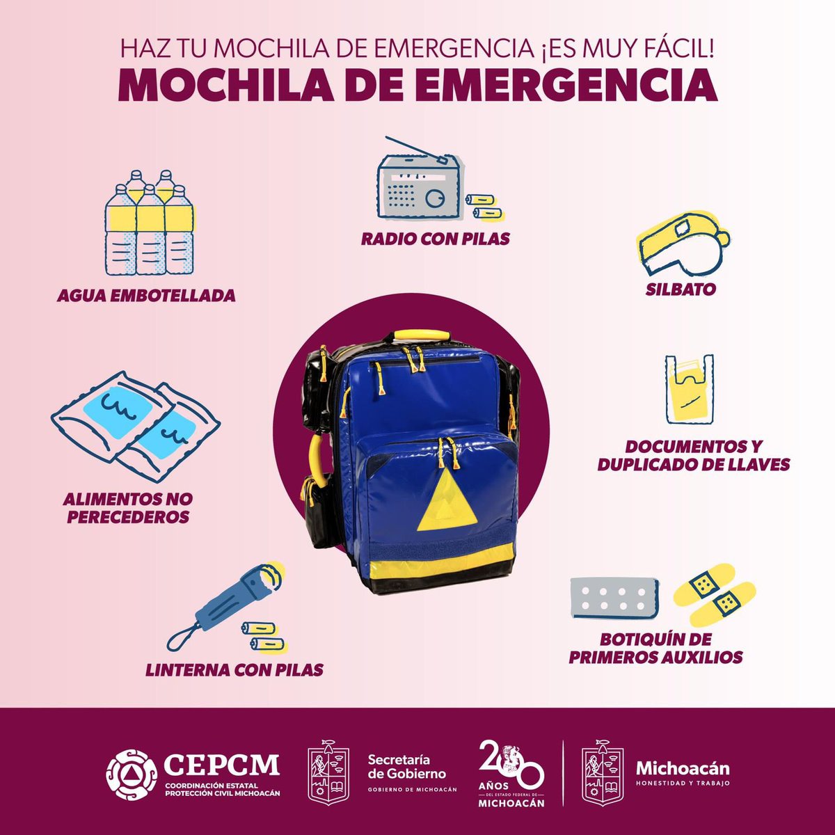 🚨 ALERTA 🚨 
El #HuracanJohn alcanzó la categoría 1 y es una amenaza real para nuestros municipios michoacanos, principalmente en la costa. Les comparto estas recomendaciones ante esta emergencia.
¡Mantengámonos informados!