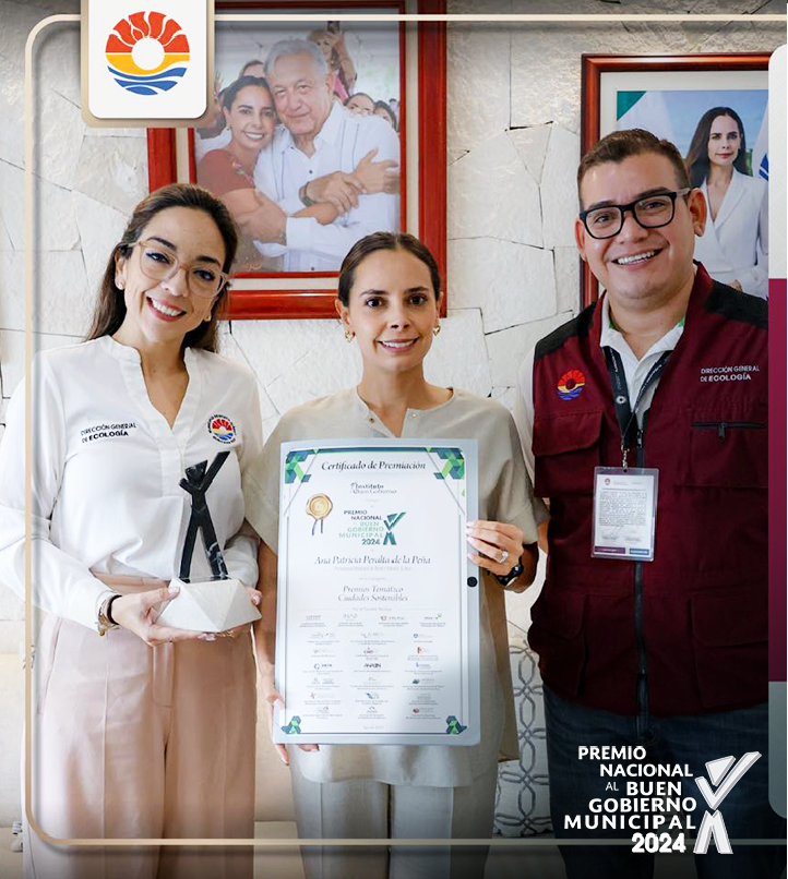 PremioBGM's tweet photo. Alcaldesa de Cancún @AytoCancun, @anapatyp, recibe el <Premio Nacional Temático sobre Ciudades Sostenibles> de nuestro #PremioBGM

Se reconoce su exitosa estrategia municipal de rescate a espacios públicos naturales, donde destacó el Proyecto <Cenotes Urbanos>

¡Felicidades! https://t.co/qaFpc8tAB7