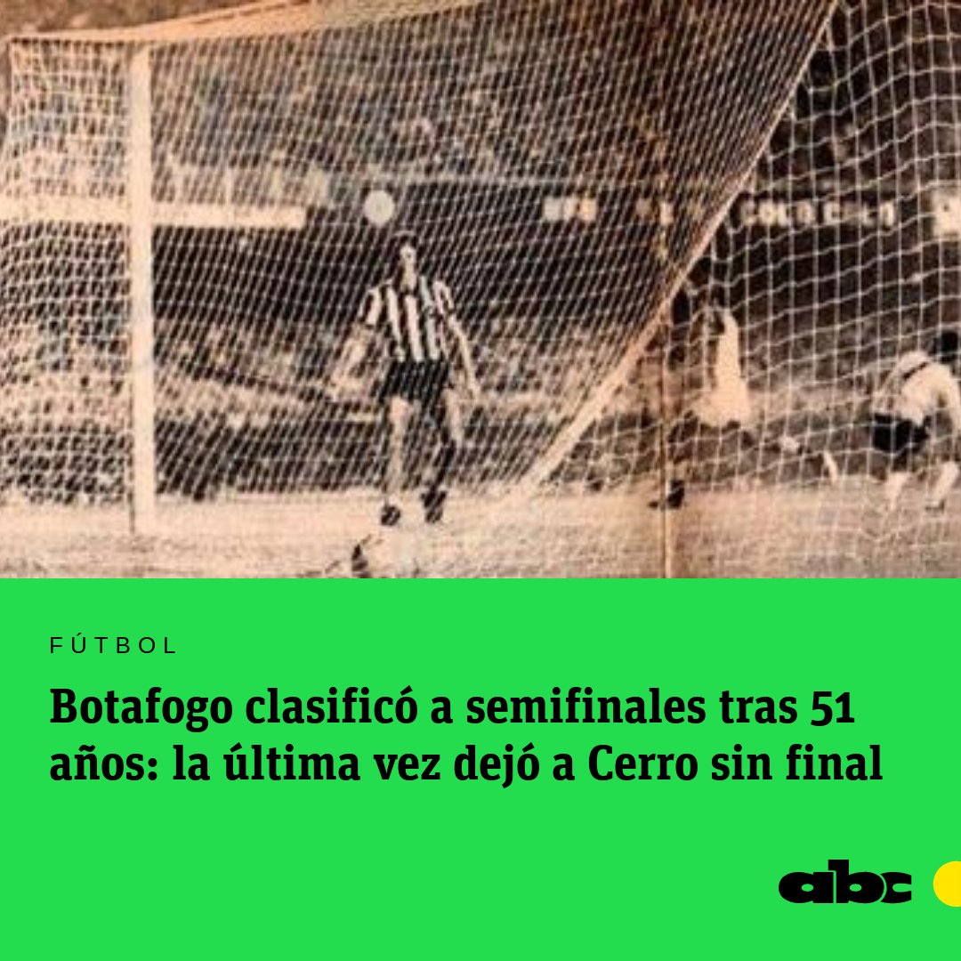 ABCDeportes's tweet photo. #Libertadores Botafogo clasificó a unas semifinales de la Copa Libertadores después de 51 años: aquella vez eliminó a Cerro Porteño, que necesitaba ganar para avanzar a la final.🏆⚽️
👉Leé más: https://t.co/hNgnsmlQVY https://t.co/YeeRA4fXzR