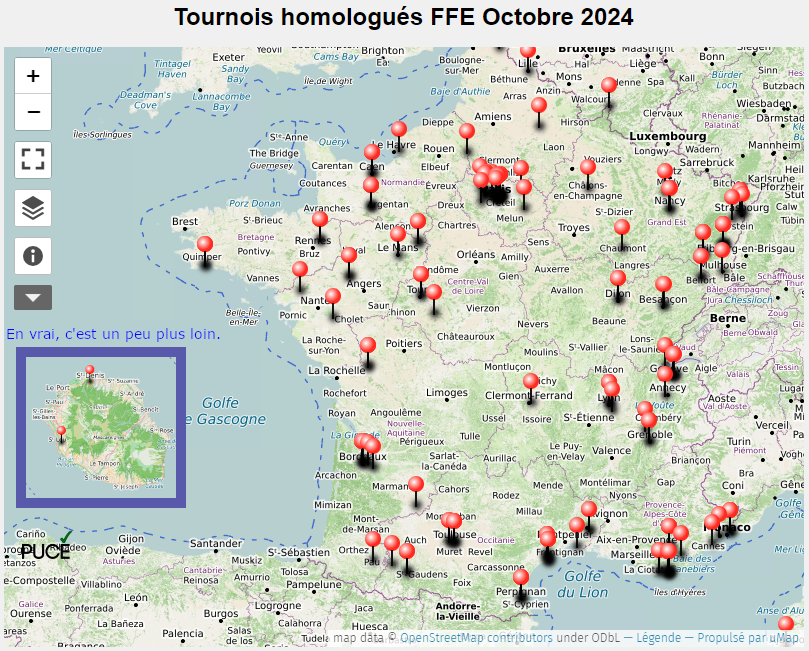 PUCE_echecs's tweet photo. Octobre : 148 tournois d'échecs homologués par la @ffechecs. Avec, une fois n'est pas coutume, un focus sur la Réunion, qui fait un doublé. La carte au même endroit que d'habitude ↙️
https://t.co/UyvtXI15Ob https://t.co/ImeKxPh5n6