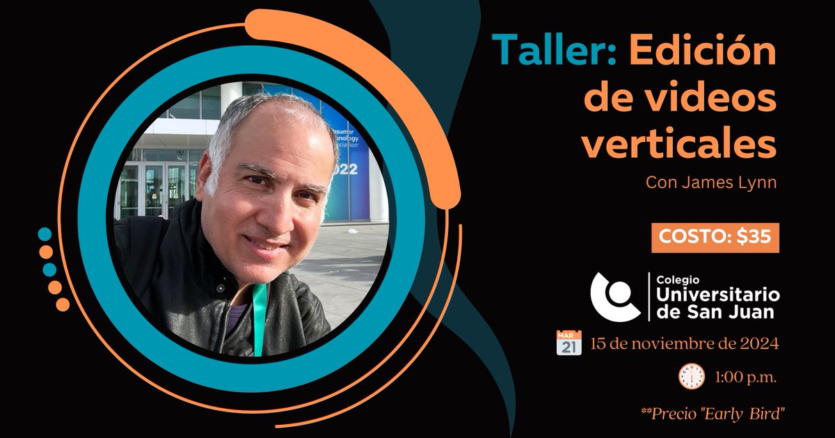 Únete a nuestro curso exclusivo para mejorar la calidad y el impacto visual de tus contenidos en redes sociales. 📅 15 de nov 🕐 1:00 p.m. - 5:00 p.m. 📍 Colegio Universitario de San Juan 💵 Early bird: $35 🔗 Regístrate: bit.ly/47ceOmd
#BloggerCon #TikTok #Reels