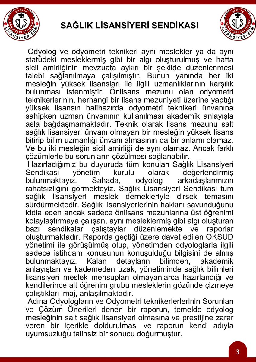 lisansiyer_sen's tweet photo. KAMUOYUNA DUYURULUR! 
LİSANSİYER-SEN YÖNETİM KURULU

#fizyoterapist #diyetisyen #dilvekonuşmaterapisti #psikolog #odyolog #veterinerhekim #sosyalçalışmacı #çocukgelişimi #ergoterapist #sağlıkfizikçisi #biyolog https://t.co/V0GBOQumuk