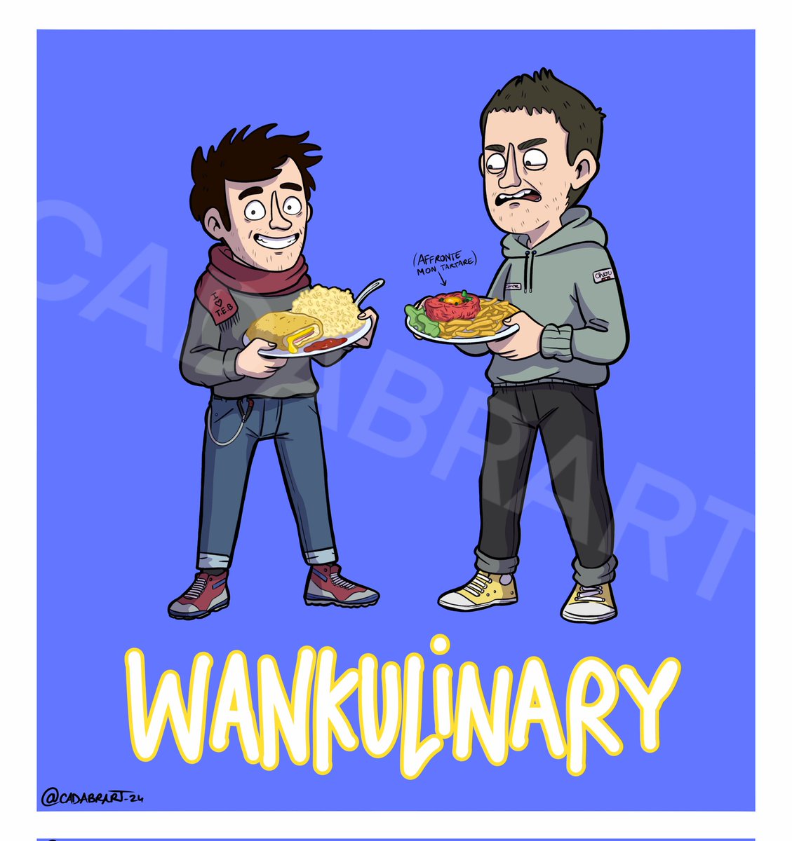 Ça faisait un bail , petit dessin de <a href="/laink/">Laink</a> et <a href="/terracid/">Terracid</a>  et leurs divergences culinaires. 

<a href="/WankilStudio/">Wankil Studio 🍌</a> #teampâtes