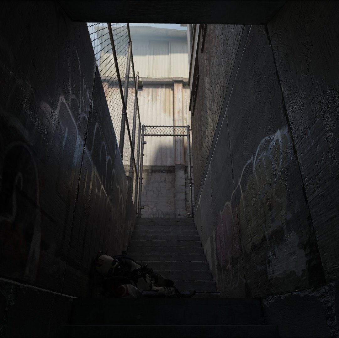 TurboIucius's tweet photo. HLA is one of the most beautiful games i've ever played and it

- doesn't have real time raytracing or dlss or whatever
- runs at 90+ fps
- is consistently pretty from beginning to end

it's just... good materials and set dressing, baked lighting, and cubemaps https://t.co/TrCe8j2IMf