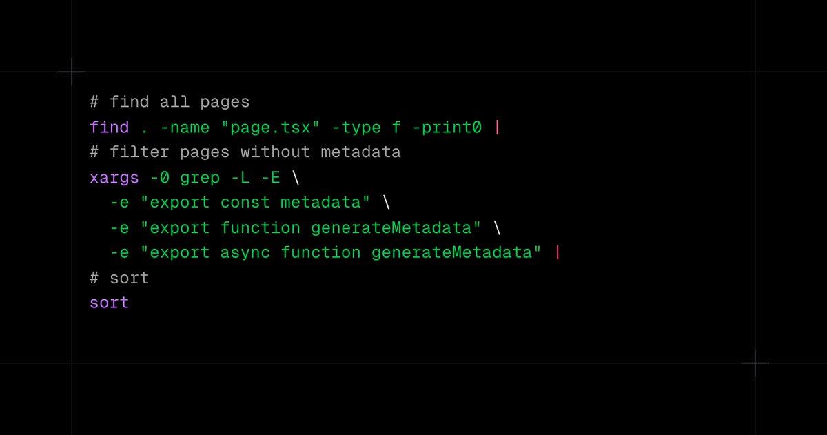 Useful script for ensuring that all Next.js pages have metadata. 

It came handy recently during the Pages Router → App Router migration.
