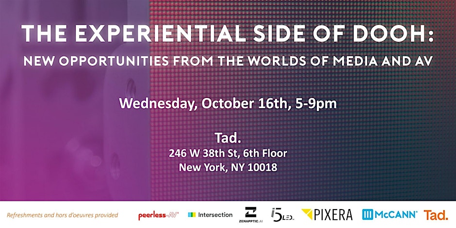 Thx Tom, this is exactly the sort of event we encourage folks to put on during #OOHNYC, a great panel, drinks, networking &amp; a chance 2 visit the new Tad.Lab Thx to <a href="/brandonharp24/">the_business24</a> 4 organising and Sponsors <a href="/PeerlessAV/">Peerless-AV</a> <a href="/intersection_co/">Intersection</a> <a href="/zenapptic/">Zenapptic AI</a> @I5_LED @avstumpfl <a href="/McCannSystems/">McCann Systems</a>