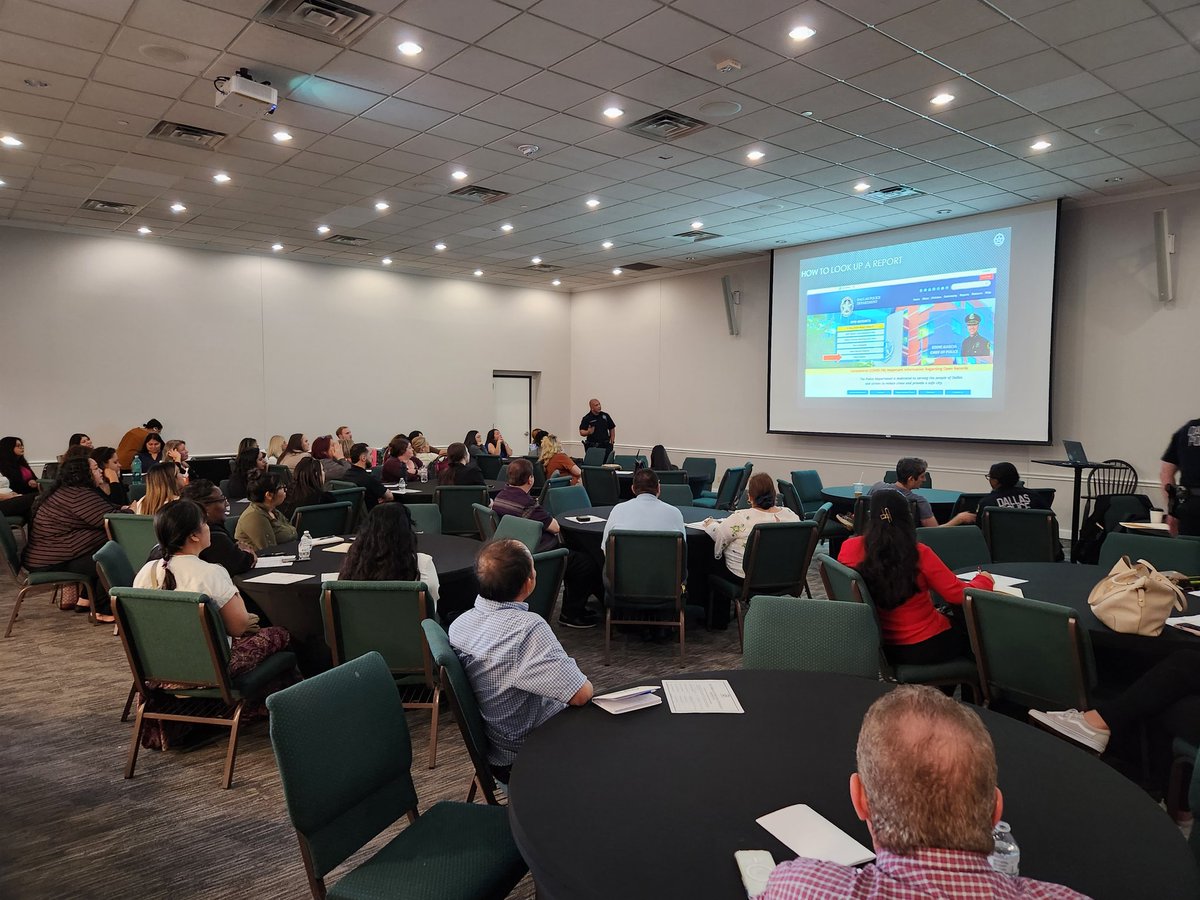 North Central NPO Unit providing crime watch information to apartment managers.