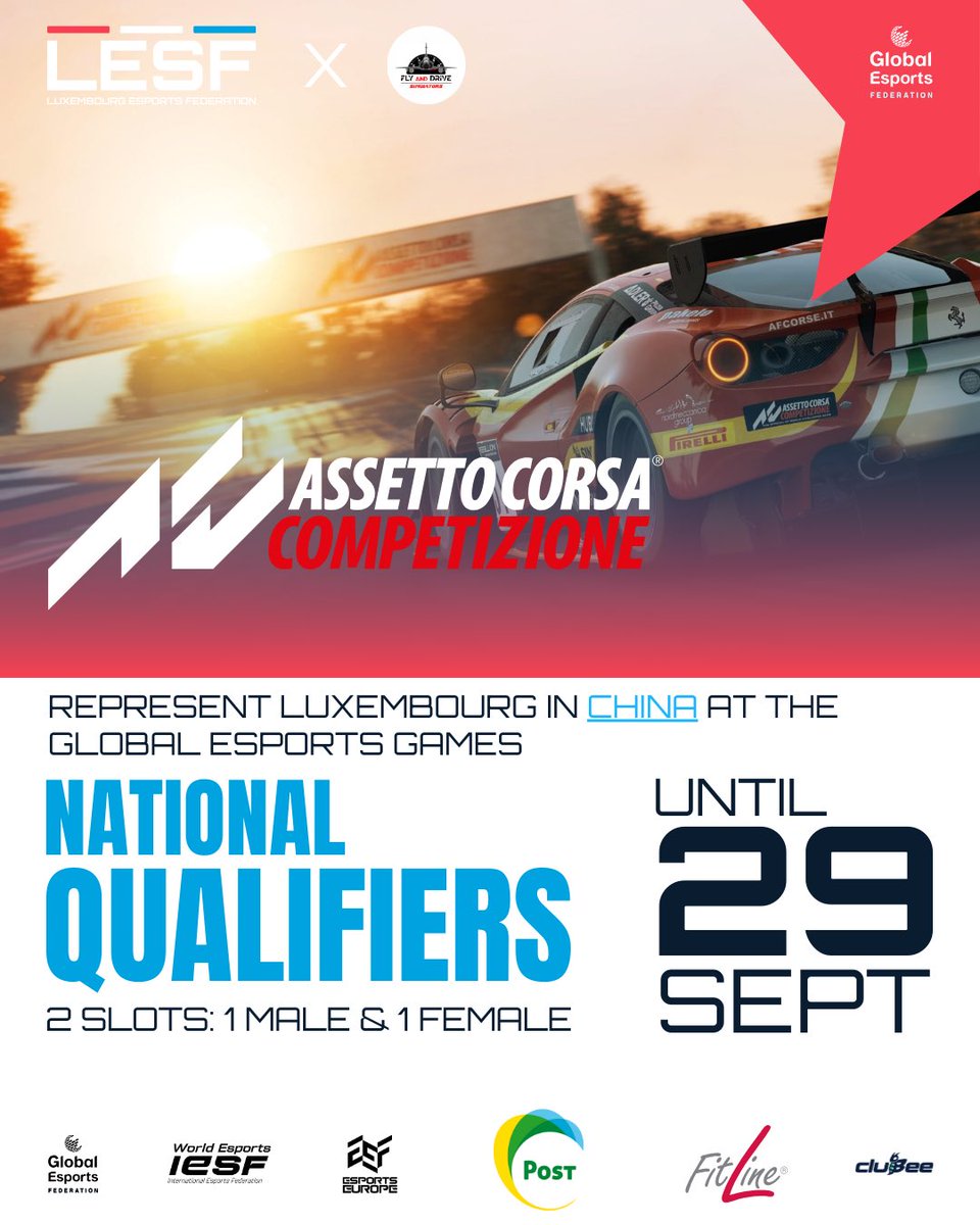 lesf_lu's tweet photo. 🚗 𝗥𝗲𝗮𝗱𝘆 𝘁𝗼 𝗥𝗮𝗰𝗲? 𝗝𝗼𝗶𝗻 𝘁𝗵𝗲 𝗔𝗰𝘁𝗶𝗼𝗻! 🏁
Think you can represent 🇱🇺 in at the Global Esports Games? 🌏
Visit the #FlyAndDrive booth at the @lgxcommunity this weekend or race online! Set the fastest lap for a chance to qualify! 🏆
📩 DM for more information https://t.co/u6DanNM7Xh