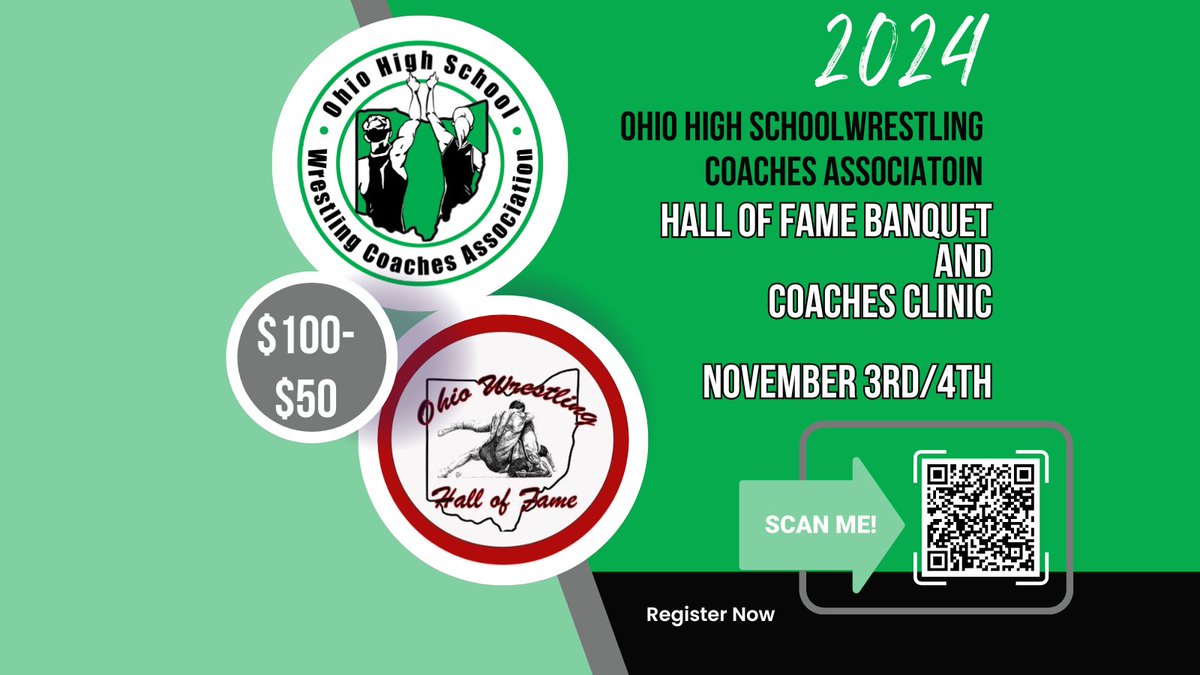 The Ohio High School Wrestling Coaches Associaton (@ohswca) on Twitter photo Excited to Honor this years Ohio Wrestling Hall of Fame inductees at our HOF Banquet and Coaches Clinic. Included in the OHSWCA clinic is your 2024-25 State membership dues, it is also the only in person OHSAA rules interpretation meeting. Reach out with questions <a href="/OHSAASports/">OHSAA Sports</a> Excited to Honor this years Ohio Wrestling Hall of Fame inductees at our HOF Banquet and Coaches Clinic. Included in the OHSWCA clinic is your 2024-25 State membership dues, it is also the only in person OHSAA rules interpretation meeting. Reach out with questions <a href="/OHSAASports/">OHSAA Sports</a>