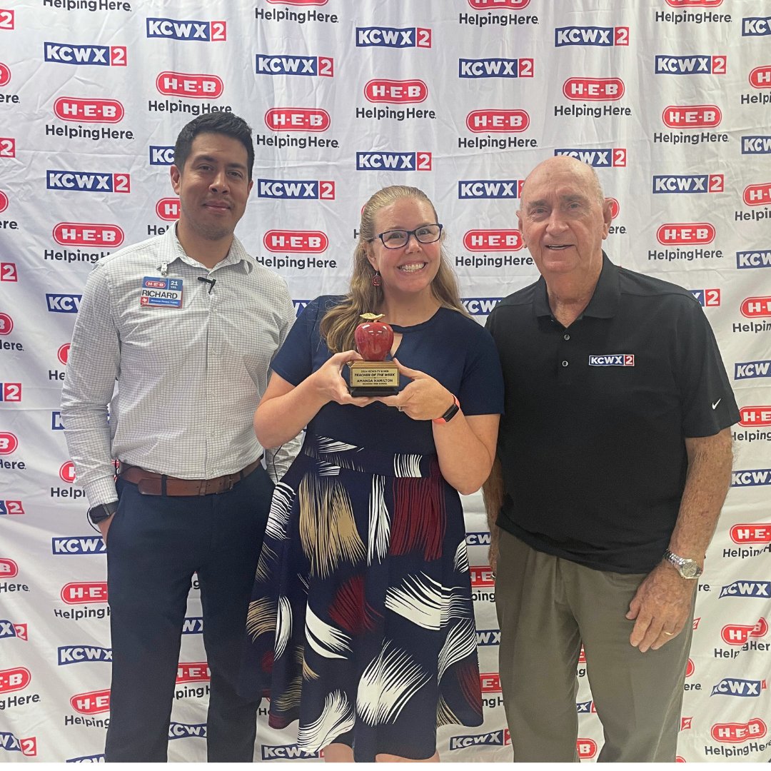 🌟 Congratulations to Ms. Amanda Hamilton, Brandeis High School's KCWX2-TV &amp; H-E-B Teacher of the Week!    

📺The interview will air TONIGHT during halftime of the Johnson vs. Brandeis football game from 6:30pm-10pm, and during our Sunday replay 11am-2pm