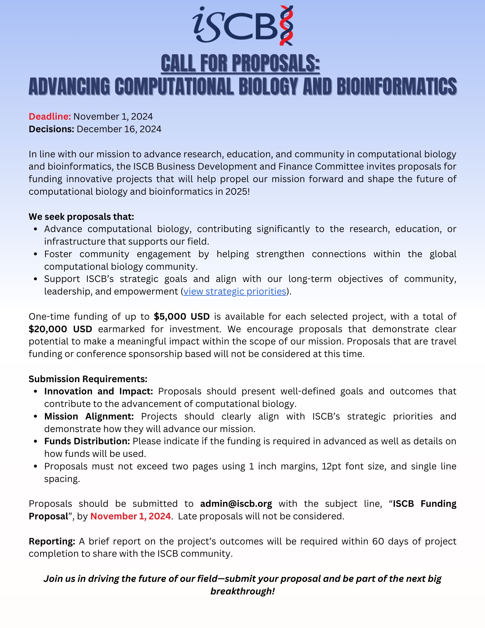 ISCB News on X: &ldquo;🚨 Funding Alert! 🚨 ISCB is offering up to 