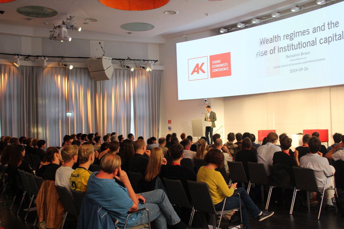 patrickmokre's tweet photo. The first #yec2024 keynote lecture by @BJMbraun on wealth regimes and the rise of institutional capital just started. I am excited, and so seem our guests, for Benjamin's insight into the institutional dynamics of capital ownership. https://t.co/w1CoY60tw6