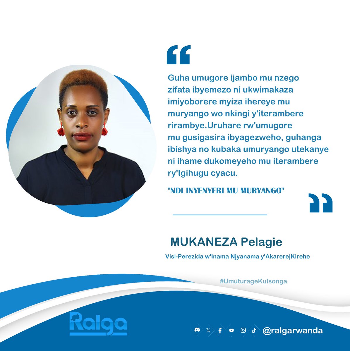 Pelagie MUKANEZA, Visi-Perezida w'Inama Njyanama y'Akarere ka Kirehe ni umwe mu bazitabira Inteko Rusange ya 3 y'abagore bo mu Nzego z'Ibanze izabera mu Karere ka Muhanga kuri uyu wa gatanu.

#UmuturageKuIsonga #MutimaWUrugo #LGWNGA2024