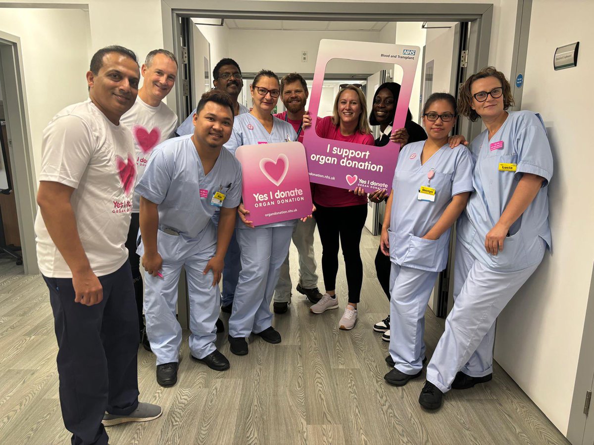 Barts Health SNODs (@bhsnodteam) on Twitter photo Celebrating Organ Donation Week at <a href="/NHSBartsHealth/">Barts Health</a> Whipps Cross Hospital! Some of the <a href="/BHSNODteam/">Barts Health SNODs</a> team with members of the ICU team who support both our donors & our amazing donor families with us! Thank you!
Do you support Organ Donation? Have the chat with your loved ones! Celebrating Organ Donation Week at <a href="/NHSBartsHealth/">Barts Health</a> Whipps Cross Hospital! Some of the <a href="/BHSNODteam/">Barts Health SNODs</a> team with members of the ICU team who support both our donors & our amazing donor families with us! Thank you!
Do you support Organ Donation? Have the chat with your loved ones!