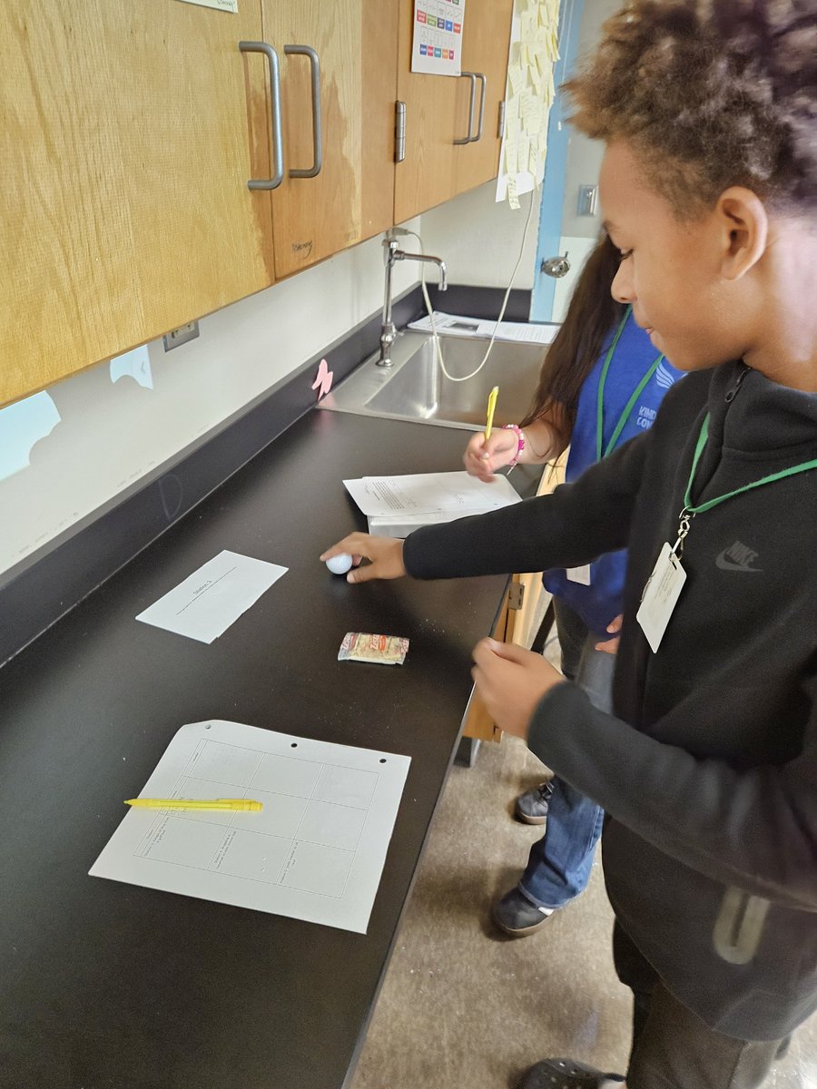 Students in science with Mr. McNicholas test different factors that affect vertical collisions by using golf balls, tennis balls, baseballs, and soccer balls. #BeEvergreen #CMSsuccess <a href="/OpenSciEd/">OpenSciEd</a>