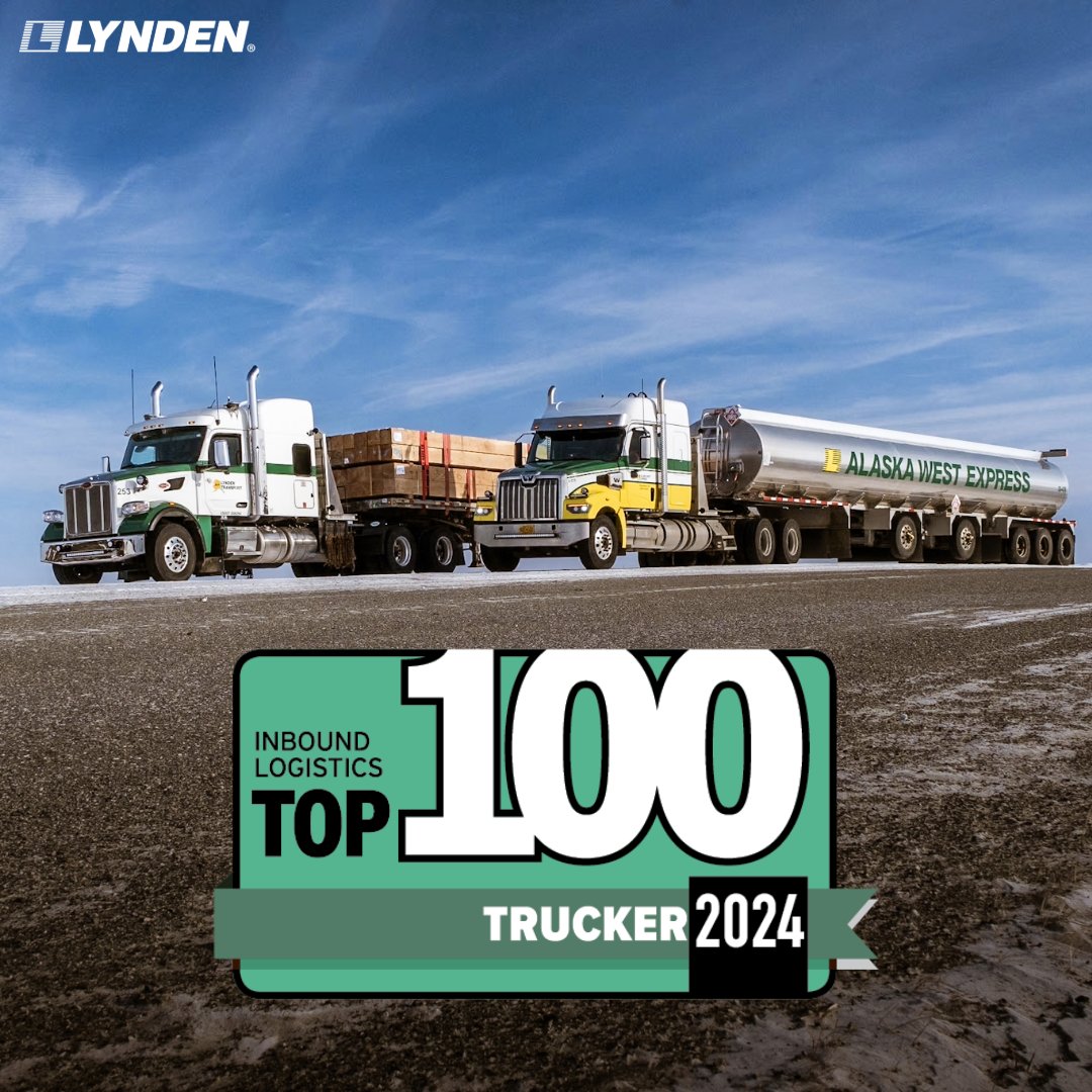 LyndenInc's tweet photo. Lynden has been selected by Inbound Logistics as a 2024 Top 100 Trucker! We are honored to be chosen based on our ability to serve diverse supply chain needs! 

#InboundLogistics #Lynden #Top100Trucker #Trucking #logistics #shipping #transportation #Awards https://t.co/4s9AthLKWI
