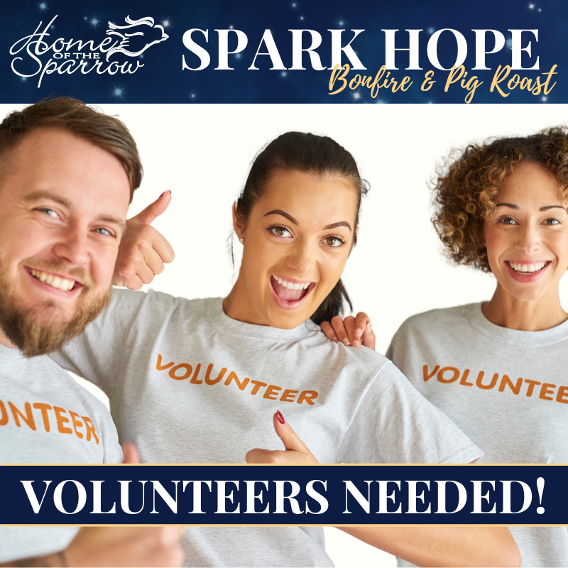 Are you looking to get involved? 😀🤝
Home of the Sparrow is looking for volunteers for our Spark Hope event on October 12th!
Click the link below to sign-up! signup.com/client/invitat…
