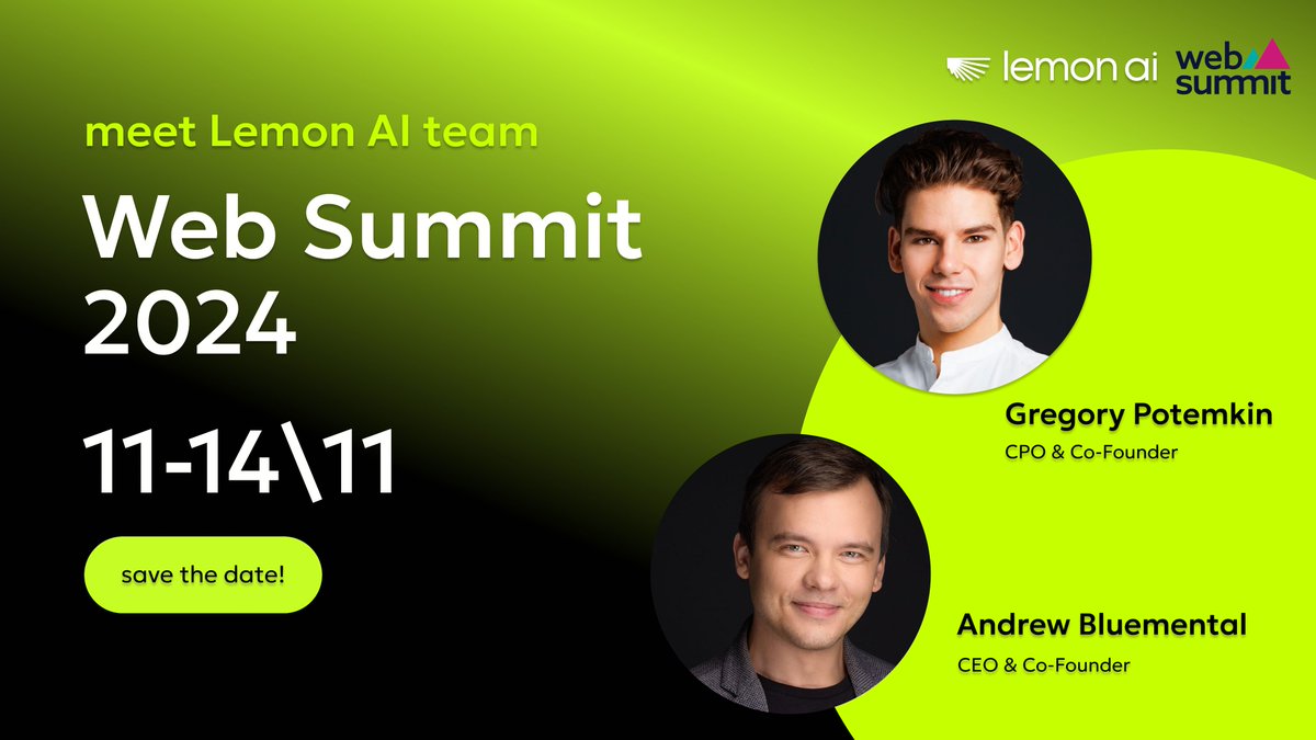 Lemon_AI_AdTech's tweet image. 🇵🇹 Heading to @WebSummit ? Let&apos;s catch up there! We’ll be at the Beta Startups section from November 11-14 — more details coming soon. See you in Lisbon!

#websummit