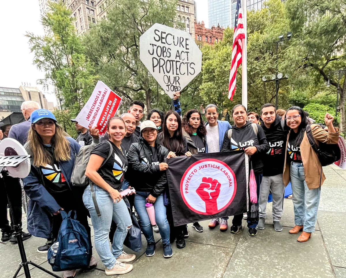 This morning, members of <a href="/workersjusticep/">Workers Justice Project ✊🏾❤️</a> joined <a href="/SecureJobsNYC/">Secure Jobs NYC #EndUnjustFirings</a> for a press conf. advocating to #EndUnjustFirings!

Thanks to <a href="/tiffany_caban/">Tiffany Cabán</a> for her leadership on Intro 0909, which would mandate that employers provide fair reasons and written explanations for terminations &amp; more.