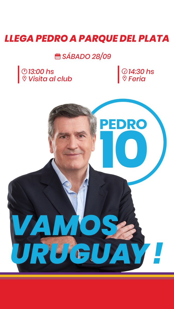 En Canelones la #lista10 no afloja! 

Este sábado 28 de setiembre con <a href="/PedroBordaberry/">Pedro Bordaberry</a> visitamos:

Barros Blancos y Parque del Plata 🇺🇾🚩

#VamosUruguay
#Vamosconla10