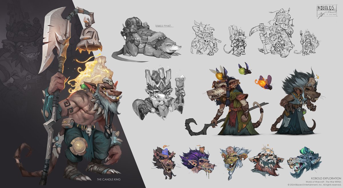 More Kobold exploration when we were figuring out their kit. Candle King makes another appearance here, and the mole mount! #TheWarWithin