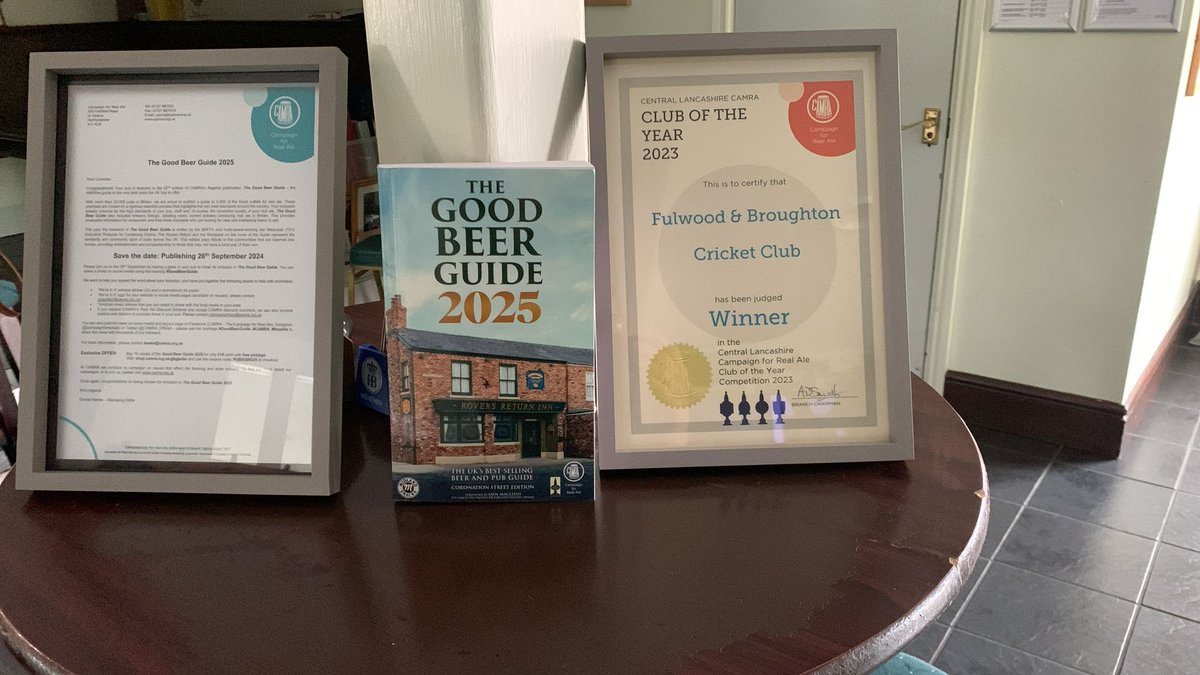 F&BCC (@fandbcc) on Twitter photo The news is out and yes we have made it into the prestigious 2025 Good Beer Guide. 
A great achievement for the club, especially looking at the 12 other fantastic places in Preston, also in the guide. A proud day for Janine and all the hard work has paid off 
💚💛 The news is out and yes we have made it into the prestigious 2025 Good Beer Guide. 
A great achievement for the club, especially looking at the 12 other fantastic places in Preston, also in the guide. A proud day for Janine and all the hard work has paid off 
💚💛