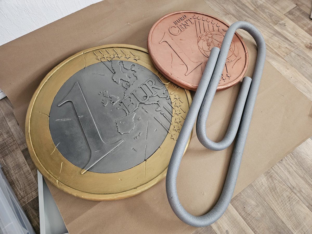 Got asked how they were made:
I built them using high-density EVA foam! The surface detail was laser-cut and then glued to the disc base. Afterward, I further detailed the coins using a dremel, primed and painted them.