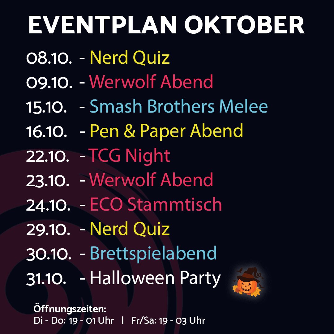 Der Oktober im Lost Level bringt natürlich wie immer unsere alljährliche Halloween-Party, aber nicht nur das! Das Nerd Quiz trumpft diesen Monat mit einer Disney Special Version. Und natürlich gibt es auch sonst alle Eventreihen, ohne welche ihr total verloren wärt... Oder nicht?